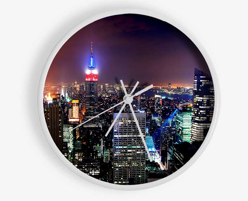 New York Empire State Glow Clock - Wallart-Direct UK