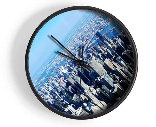 New York From The Plane Clock - Wallart-Direct UK