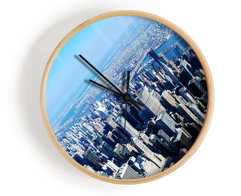 New York From The Plane Clock - Wallart-Direct UK