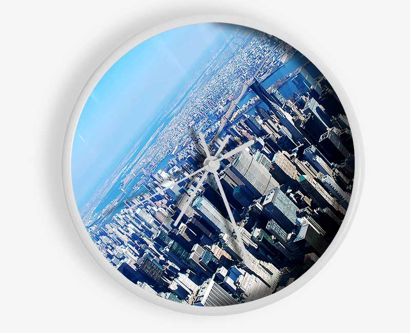 New York From The Plane Clock - Wallart-Direct UK