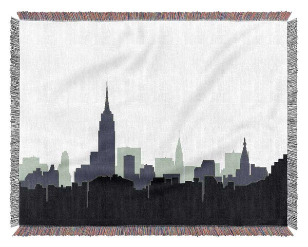 New York Silhouette B n W Woven Blanket