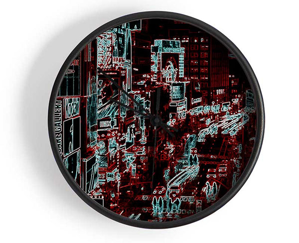 New York Rush Hour Psychedelic Clock - Wallart-Direct UK