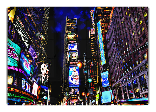 New York Times Square blauer Himmel bei Nacht 