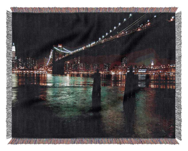 New York View From The Waters Edge Woven Blanket