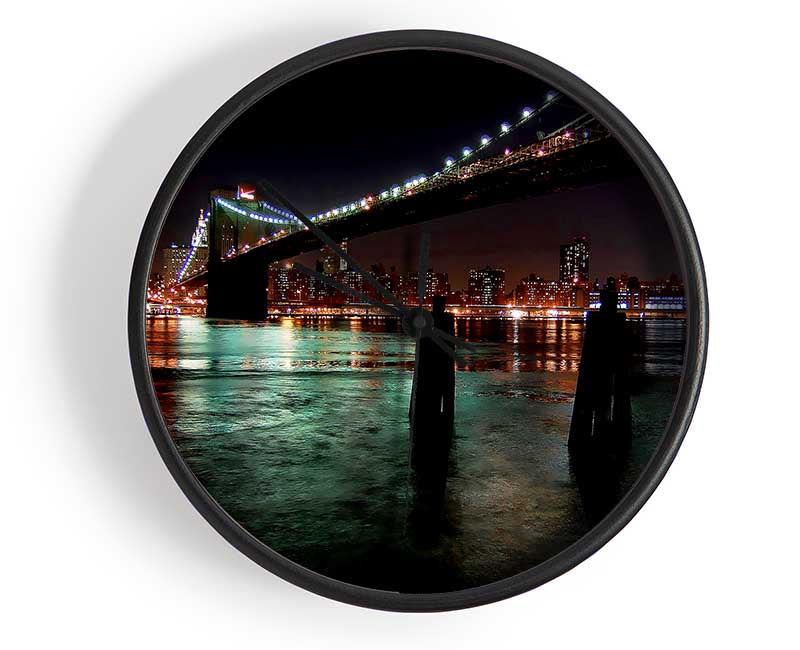 New York View From The Waters Edge Clock - Wallart-Direct UK