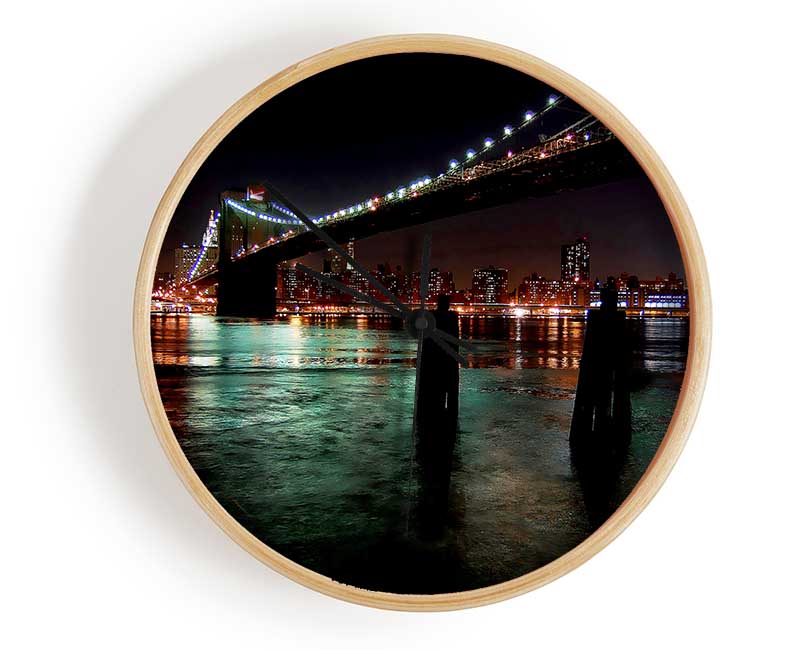 New York View From The Waters Edge Clock - Wallart-Direct UK