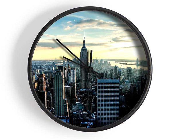 New York View Below The Sky Clock - Wallart-Direct UK