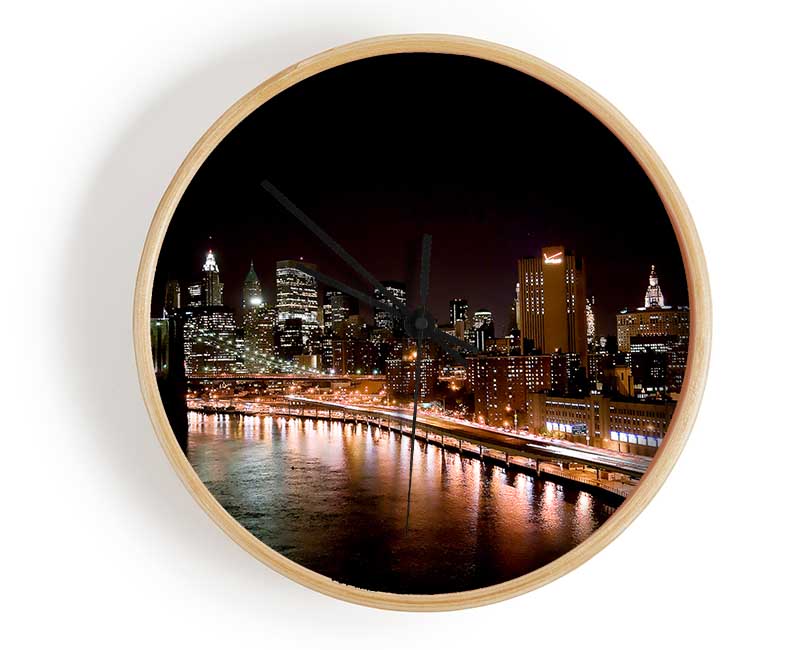 New York Waters Clock - Wallart-Direct UK