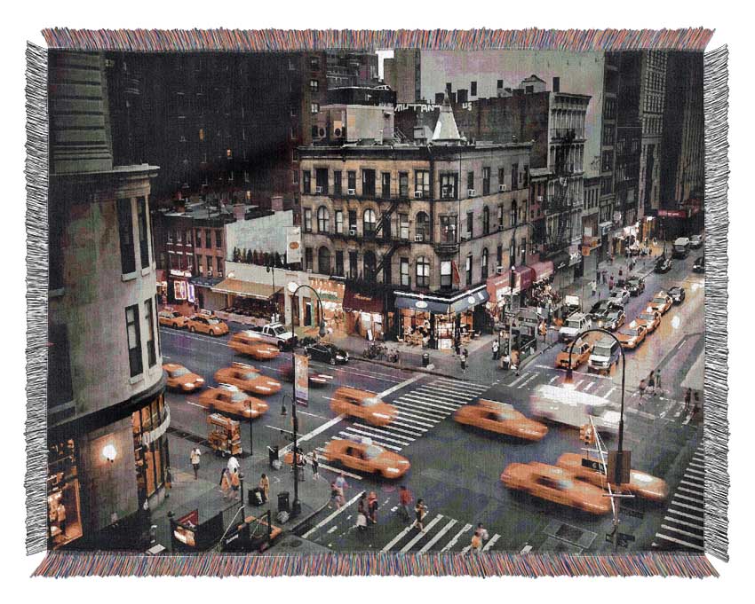 New York Yellow Cab Mayhem Woven Blanket