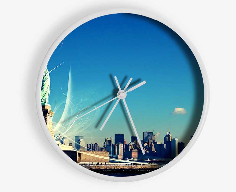 New Yorks Statue Of Liberty Clock - Wallart-Direct UK