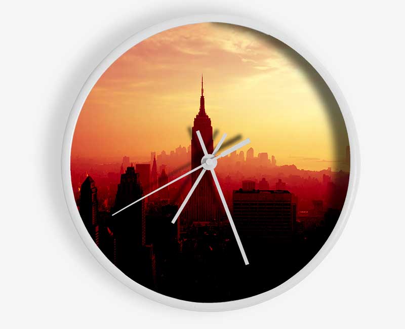 Nyc Empire State Building At Sunset Clock - Wallart-Direct UK