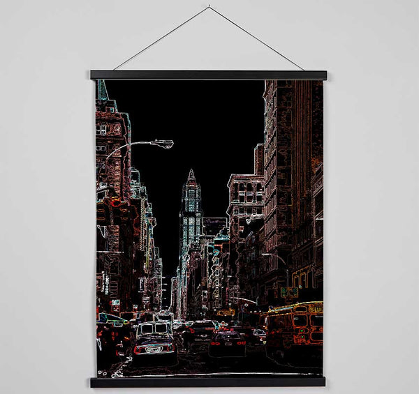 NYC Streets Psychedelic Hanging Poster - Wallart-Direct UK