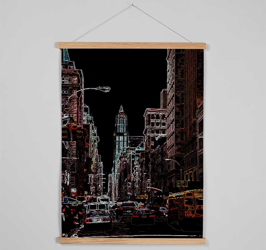 NYC Streets Psychedelic Hanging Poster - Wallart-Direct UK