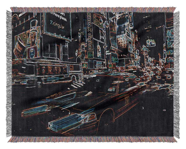 NYC Taxi Psychedelic Woven Blanket