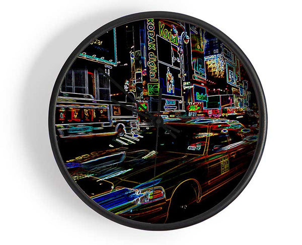 NYC Taxi Psychedelic Clock - Wallart-Direct UK