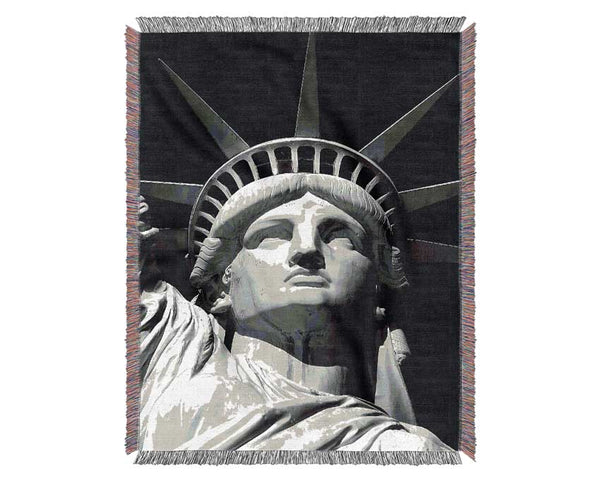 Nyc The Big Apple Statue Of Liberty Woven Blanket