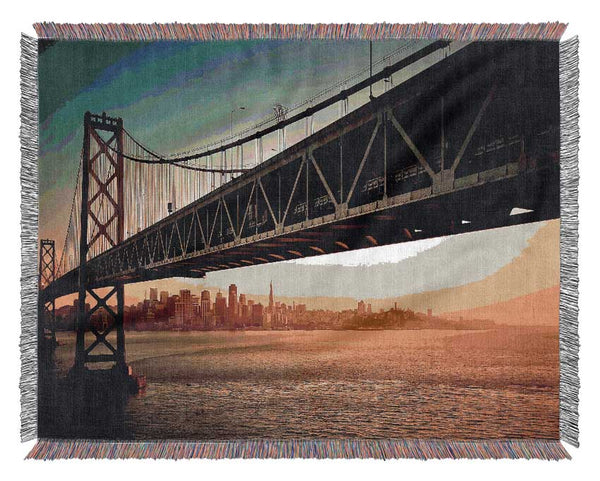 Oakland Bay Bridge San Francisco Woven Blanket