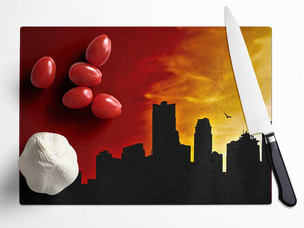 Orange City Sky Glass Chopping Board