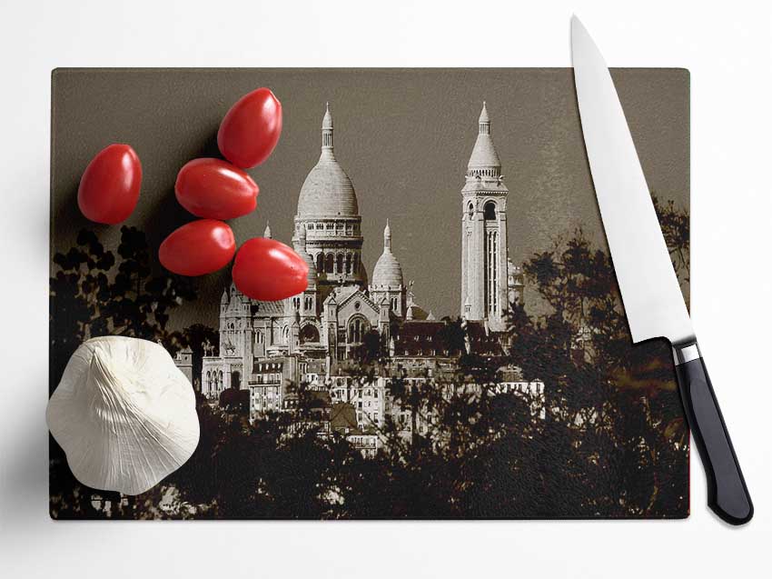 Paris Sepia Glass Chopping Board