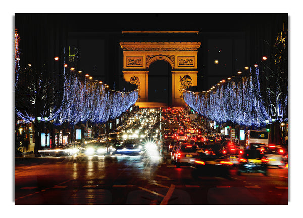 Pariser Arc de Triomphe Nachtlichter