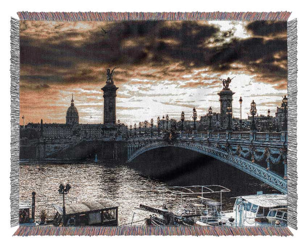 Paris Bridge Woven Blanket