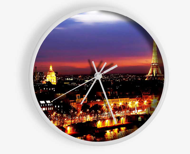 Paris City At Night Clock - Wallart-Direct UK