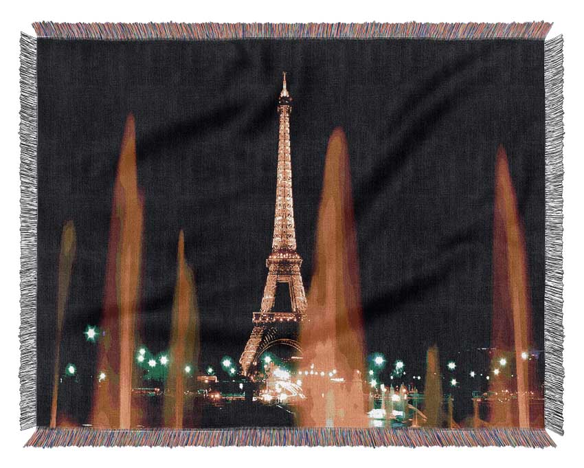 Paris Eiffel Tower Falls Woven Blanket