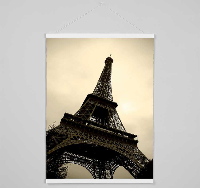 Paris Eiffel Tower Sepia Hanging Poster - Wallart-Direct UK