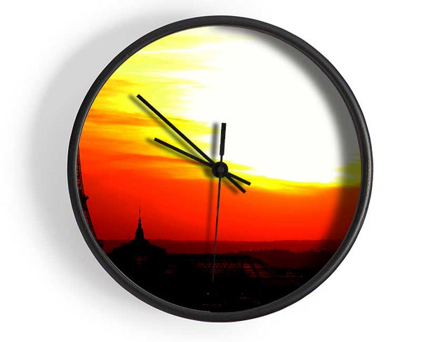 Paris Eiffel Tower Sun Blaze Clock - Wallart-Direct UK