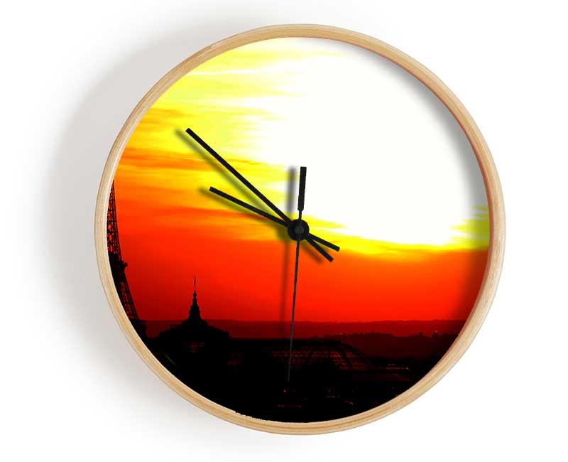 Paris Eiffel Tower Sun Blaze Clock - Wallart-Direct UK