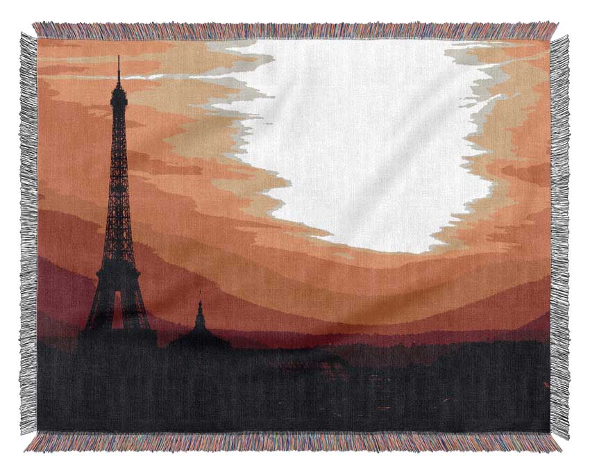 Paris Eiffel Tower Sun Blaze Woven Blanket