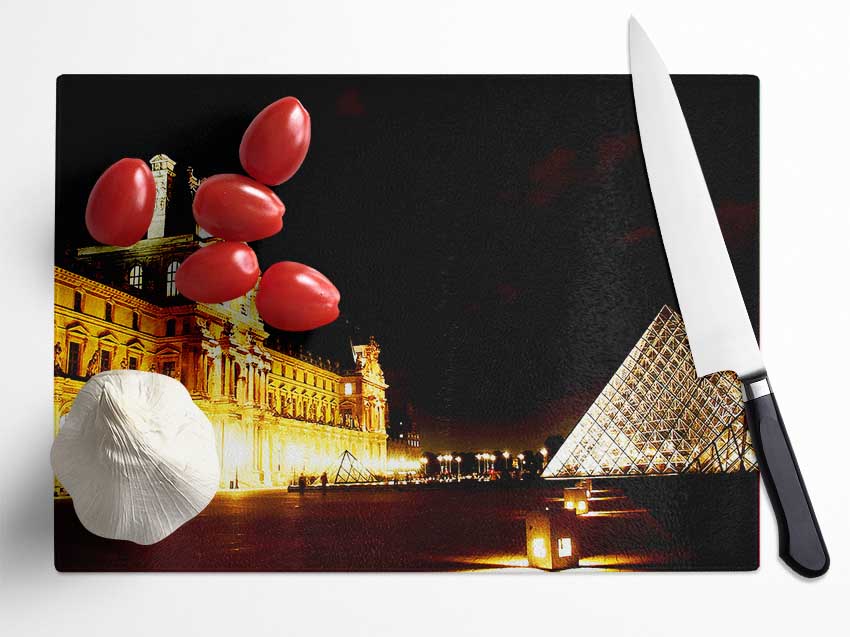 Paris Louvre Lights Glass Chopping Board