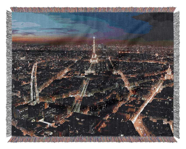 Paris Panoramic View Woven Blanket