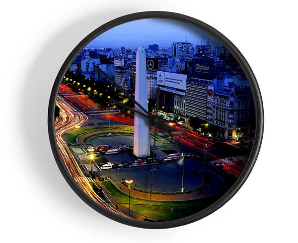 Paris Roads At Night Clock - Wallart-Direct UK