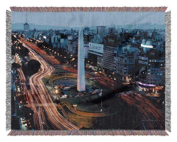 Paris Roads At Night Woven Blanket