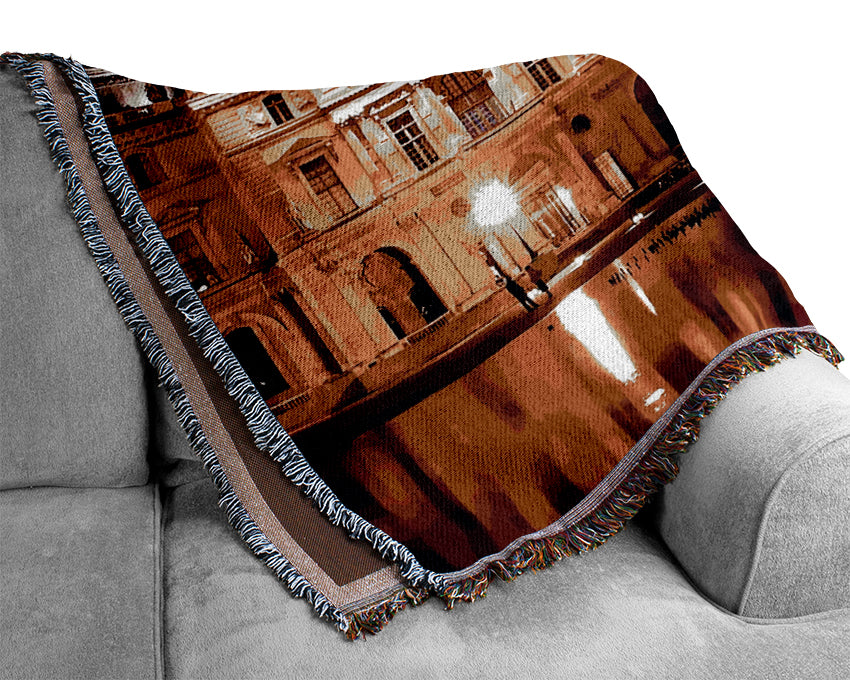 Paris The Louvre Lights At Night Woven Blanket