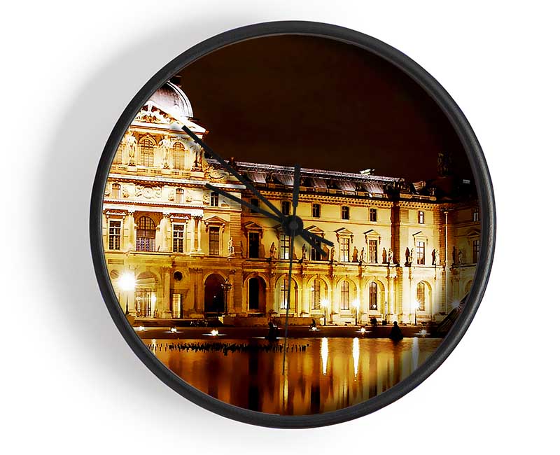 Paris The Louvre Lights At Night Clock - Wallart-Direct UK