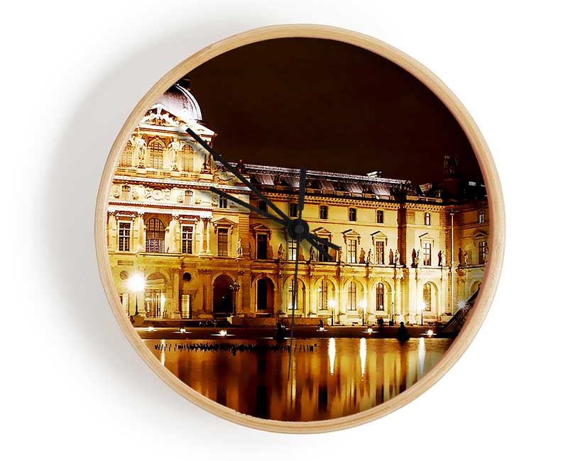 Paris The Louvre Lights At Night Clock - Wallart-Direct UK