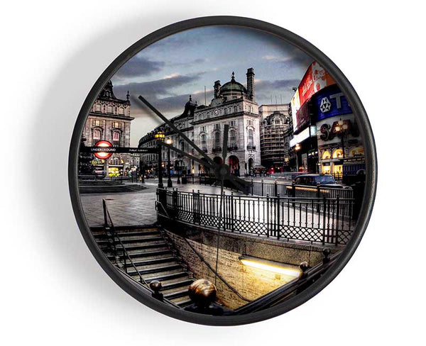 Piccadilly Circus London At Winter Clock - Wallart-Direct UK