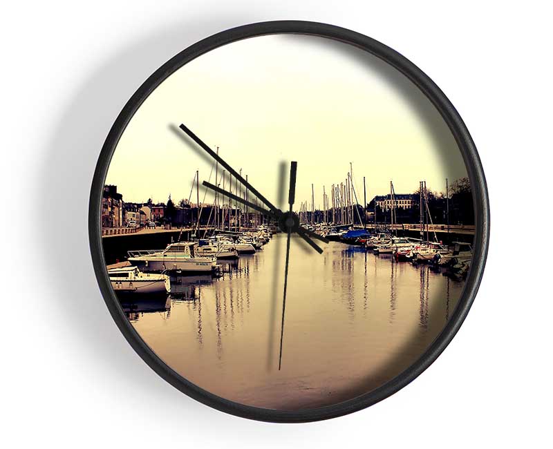 Port At Dusk Clock - Wallart-Direct UK