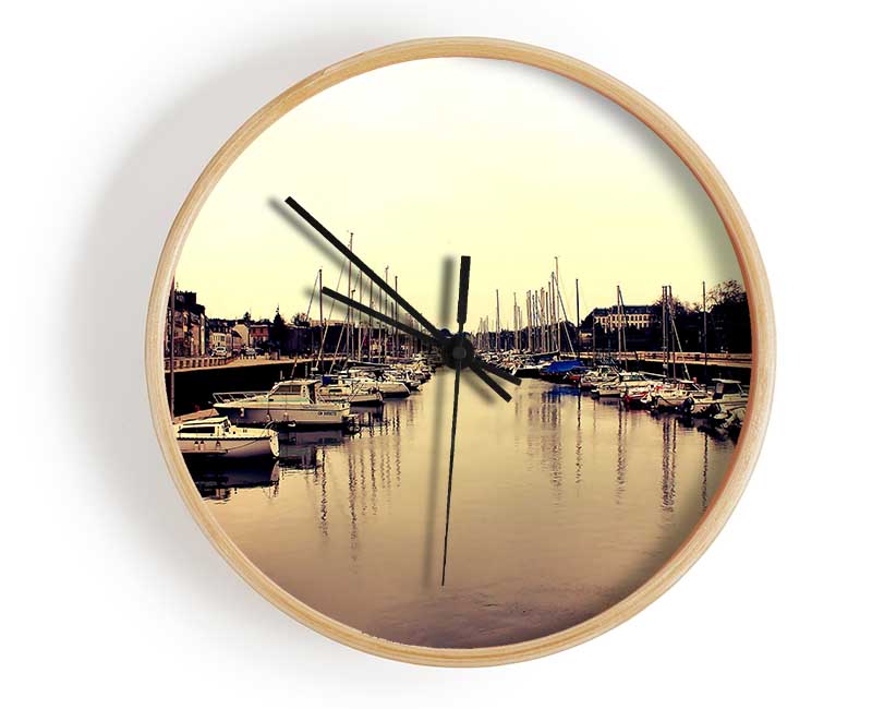 Port At Dusk Clock - Wallart-Direct UK