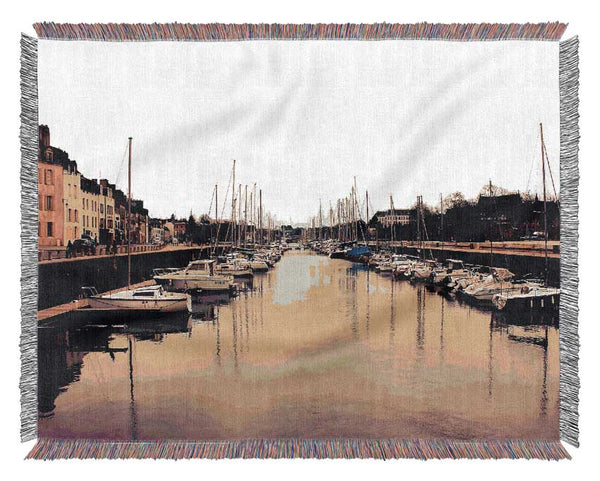 Port At Dusk Woven Blanket