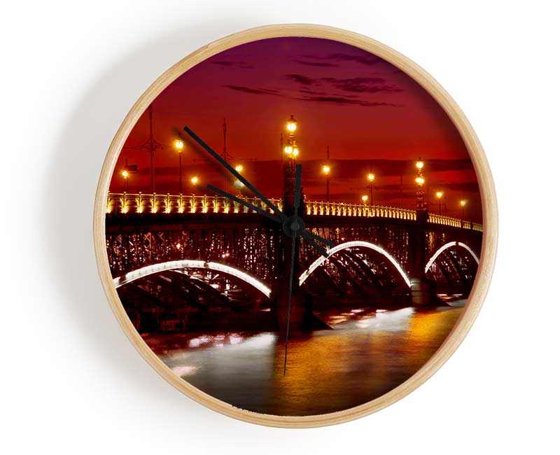 Prague Bridge Glow Clock - Wallart-Direct UK