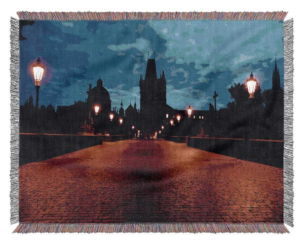 Prague Night Lights Woven Blanket