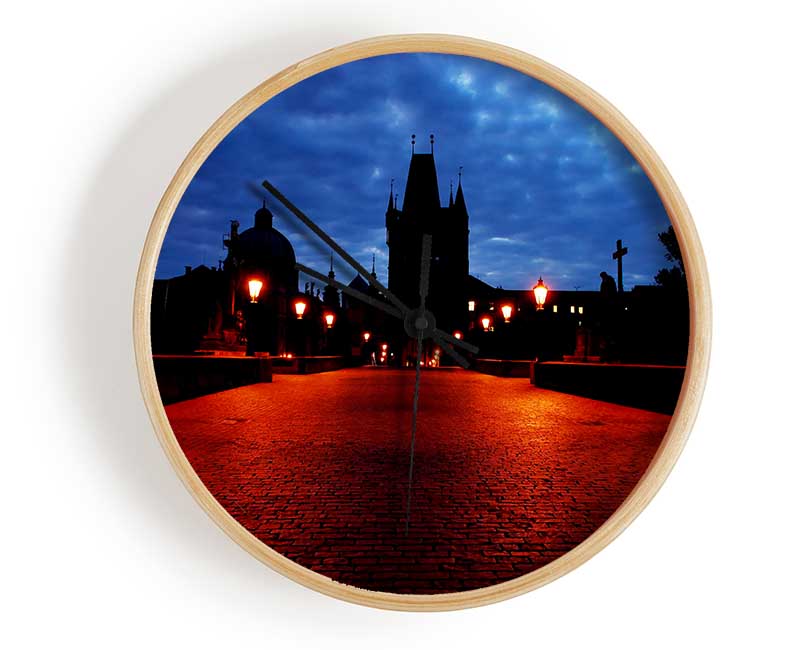 Prague Night Lights Clock - Wallart-Direct UK