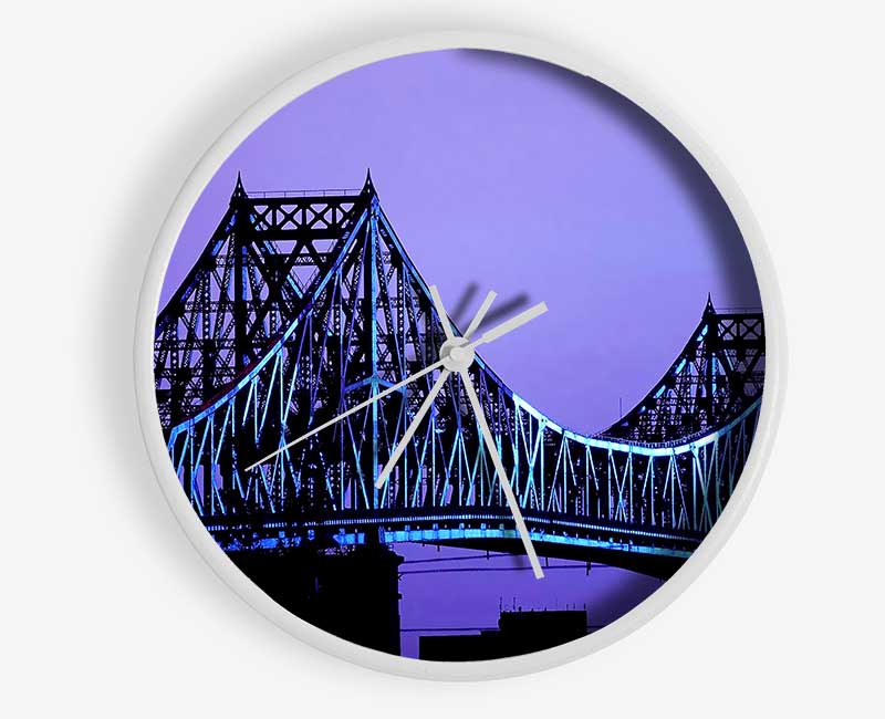 Purple Bridge Clock - Wallart-Direct UK