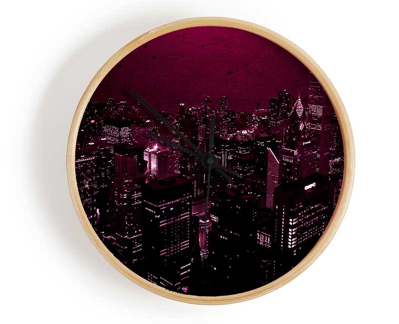 Purple City Clock - Wallart-Direct UK