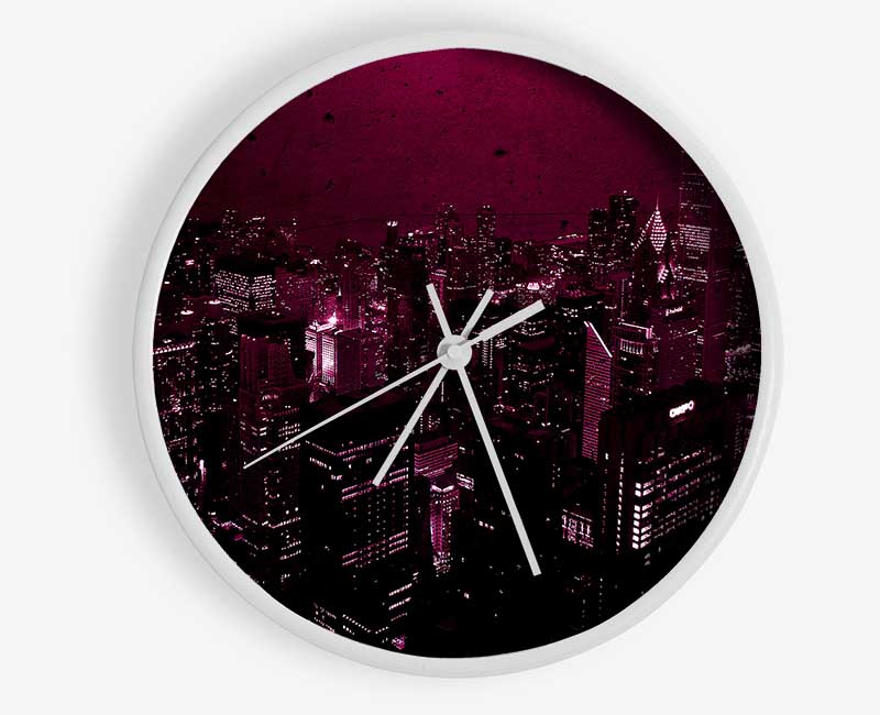 Purple City Clock - Wallart-Direct UK