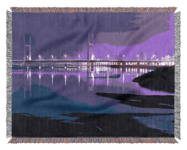 Purple Night Shoreline Woven Blanket