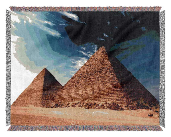 Pyramids Cairo Egypt Woven Blanket